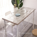 Venta caliente transparente PVC mantel con borde de costura